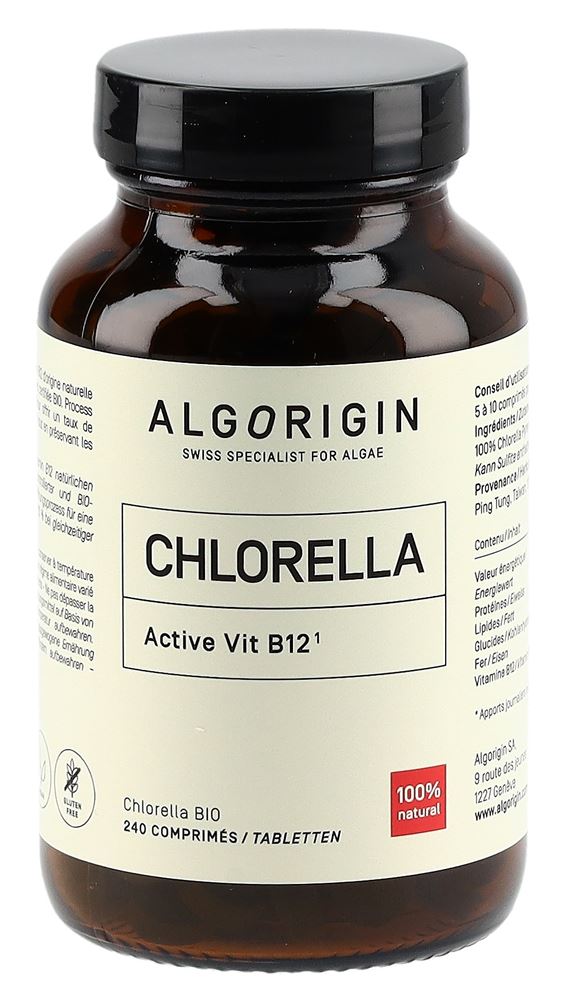Image of Algorigin Chlorella Tabl Bio Glasfl 240 Stk