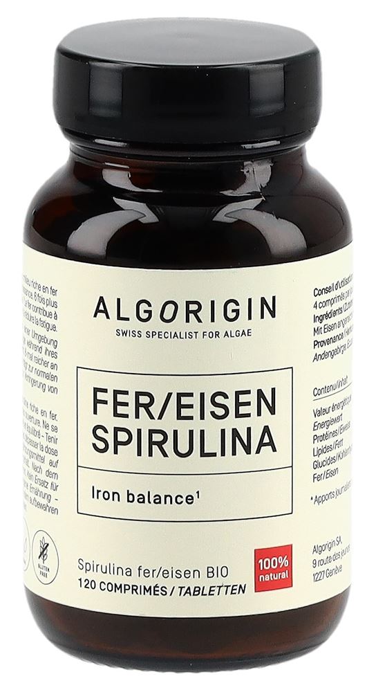 Algorigin Eisen Spirulina Tabl Bio Glasfl 120 Stk