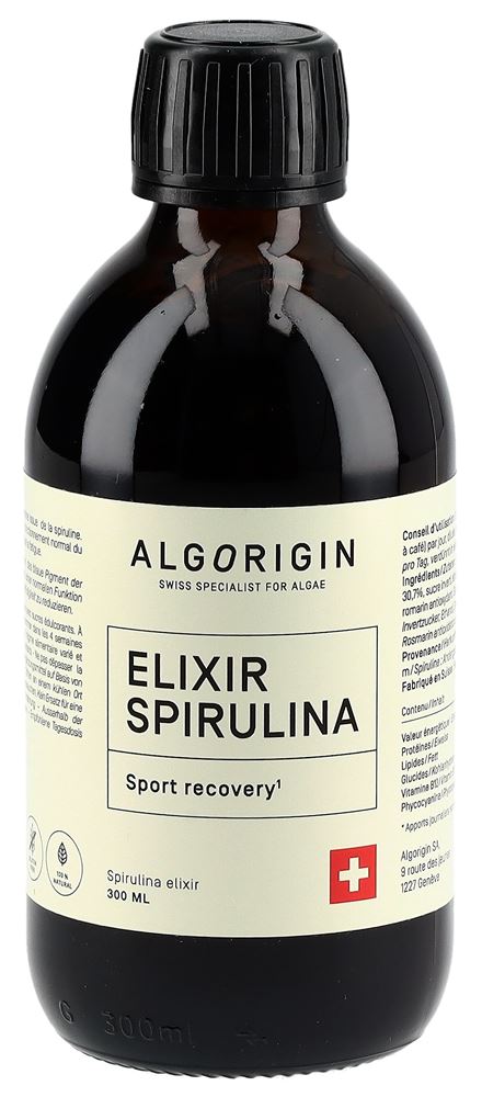 Image of Algorigin Spirulina Elixier mit Phycocyanine Glasfl 300 ml
