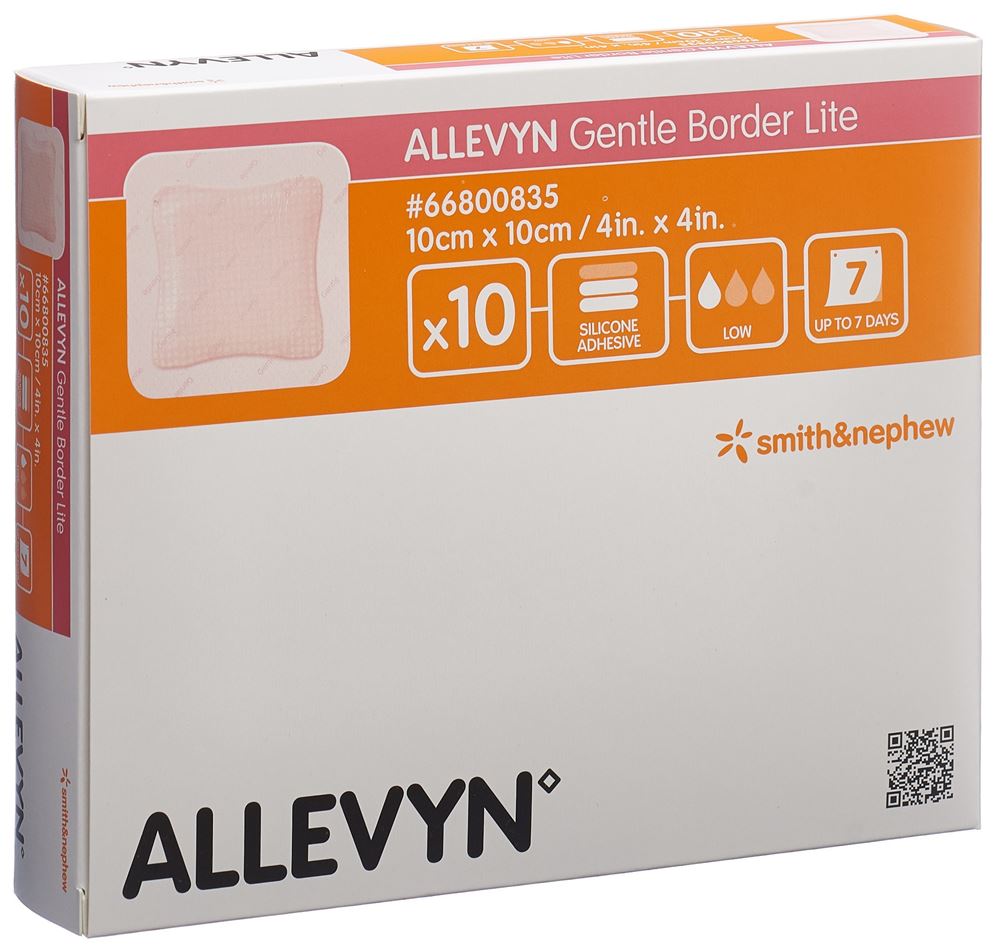 Image of Allevyn Gentle Border Lite 10x10cm 10 Stk