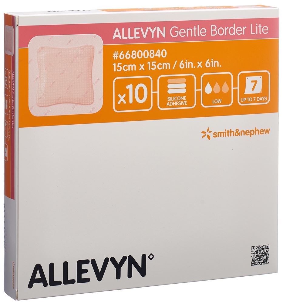 Image of Allevyn Gentle Border Lite 15x15cm 10 Stk