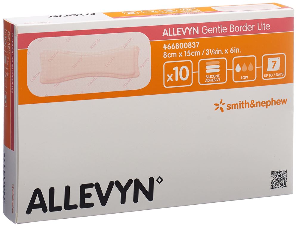 Image of Allevyn Gentle Border Lite 8x15cm 10 Stk