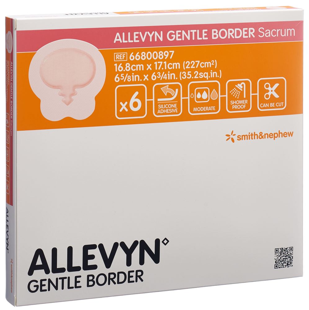 Image of Allevyn Gentle Border Sacrum 16.8x17.1cm 6 Stk