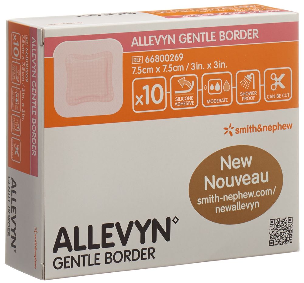 Image of Allevyn Gentle Border Wundverband 7.5x7.5cm 10 Stk