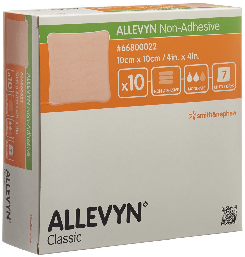 Image of Allevyn Non-Adhesive Wundverband 10x10cm 10 Stk