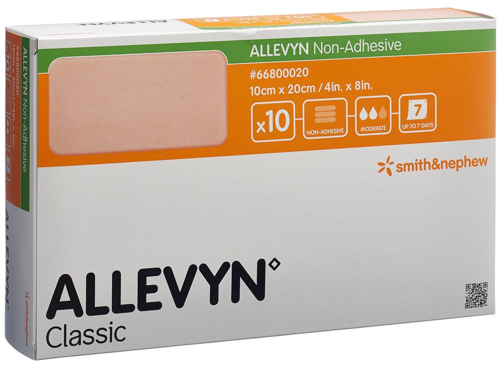 Image of Allevyn Non-Adhesive Wundverband 10x20cm 10 Stk