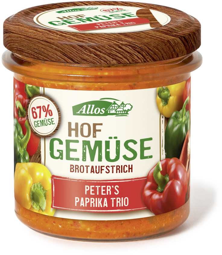 Image of Allos Brotaufstrich Paprika Trio Bio 135 g