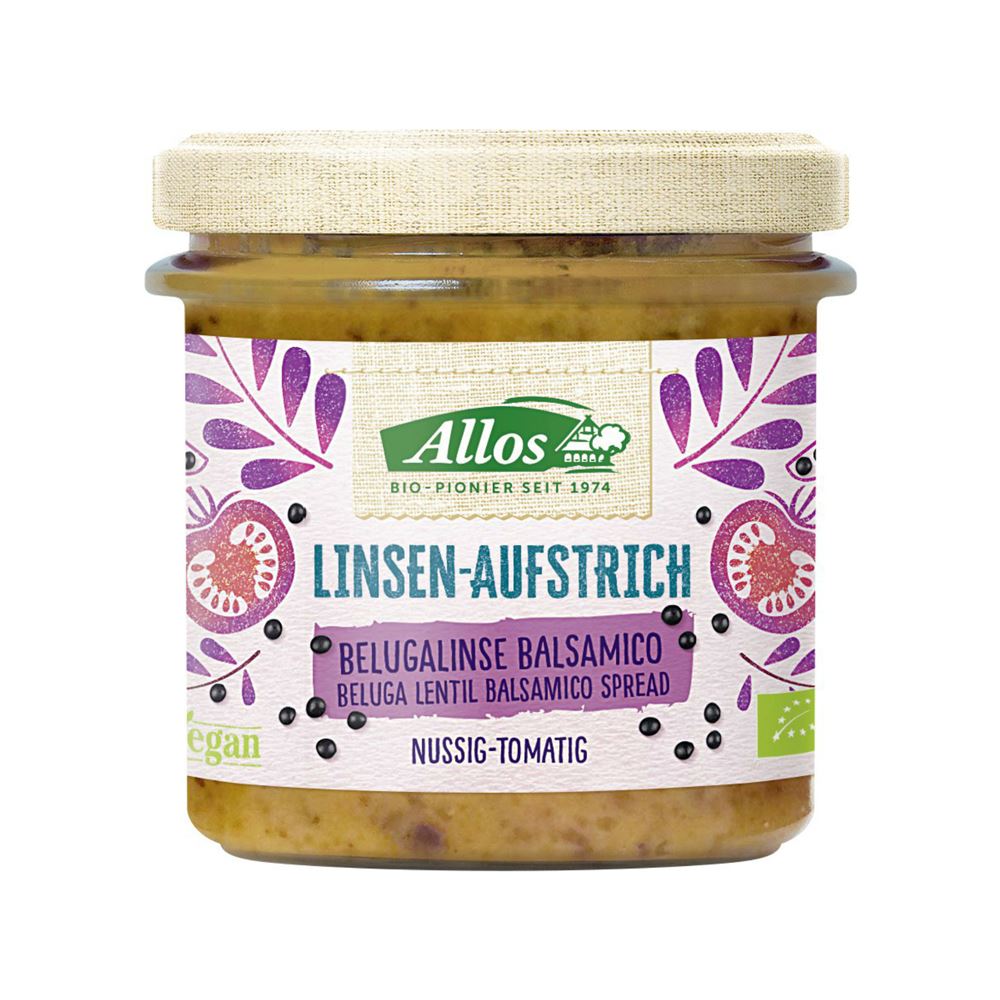 Image of Allos Linsen Aufstrich Beluga Balsamico Bio Glas 140 g