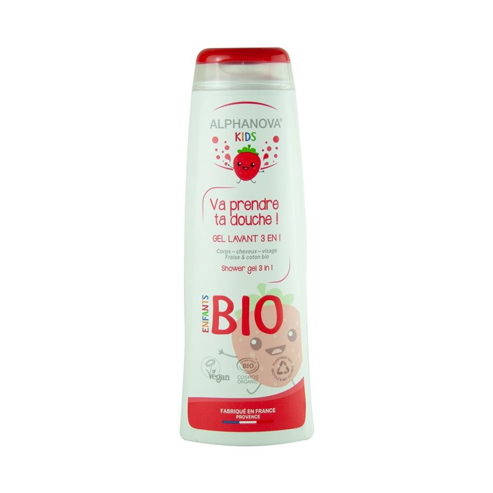 Image of Alphanova kids Va Prendre ta Douche Reinigungsgel 3 in 1 Erdbeere Bio 250 ml