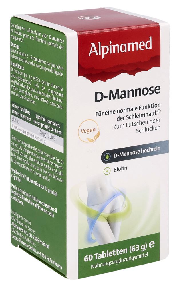 Alpinamed D-Mannose compresse scatola 60 pezzi