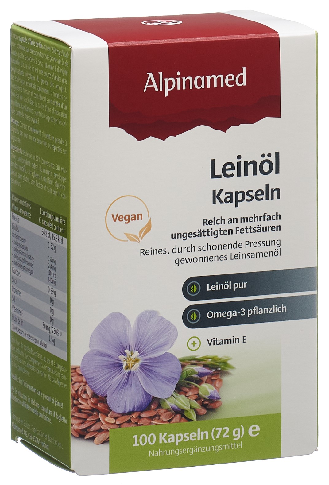 Alpinamed Huile de lin caps moll 100 pce