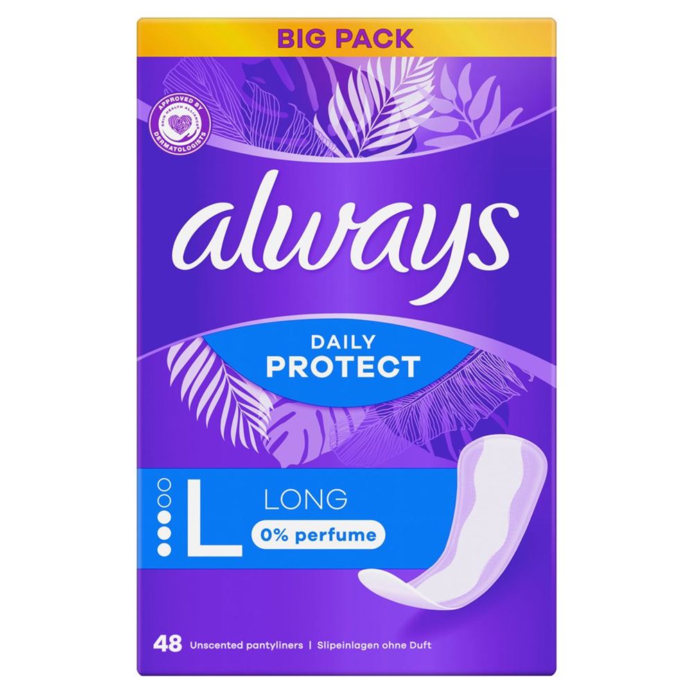 always Slipeinlage Daily Protect Long ohne Duft BigPack 48 Stk