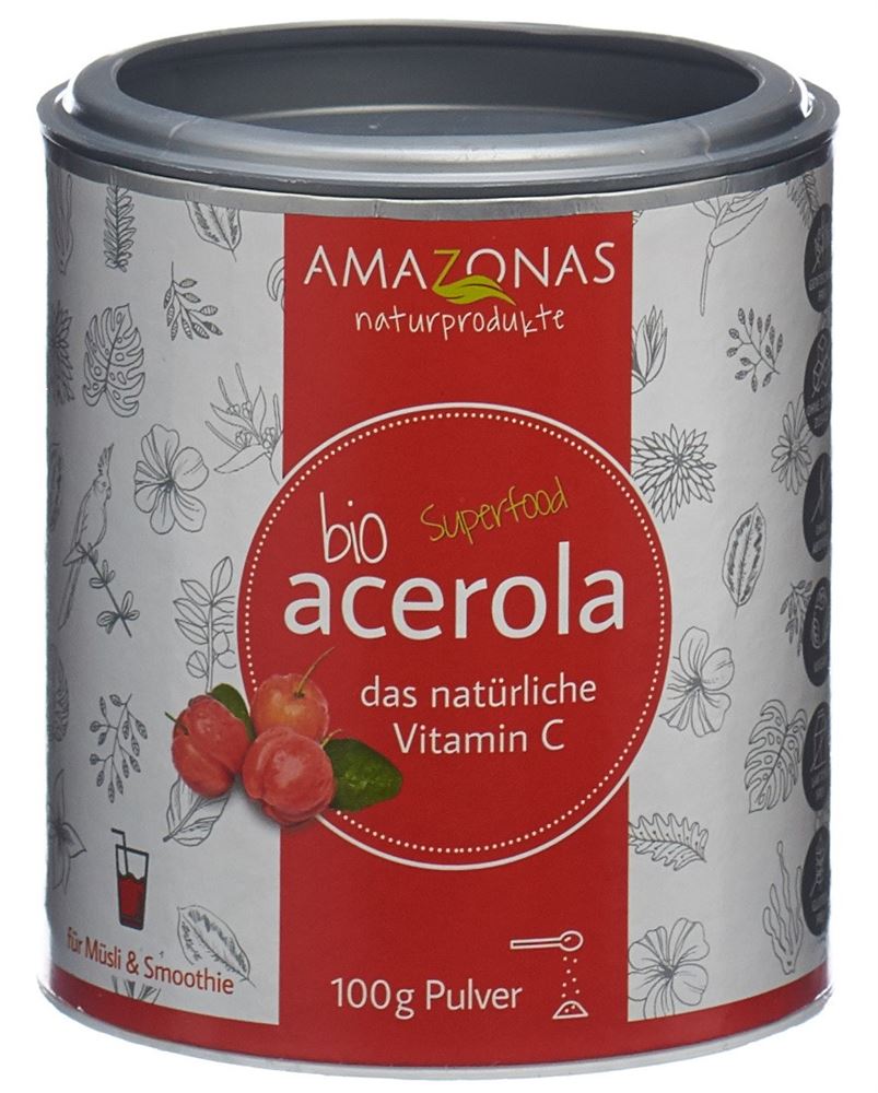Amazonas acerola Bio Pulver mit 17% Vitamin C Ds 100 g