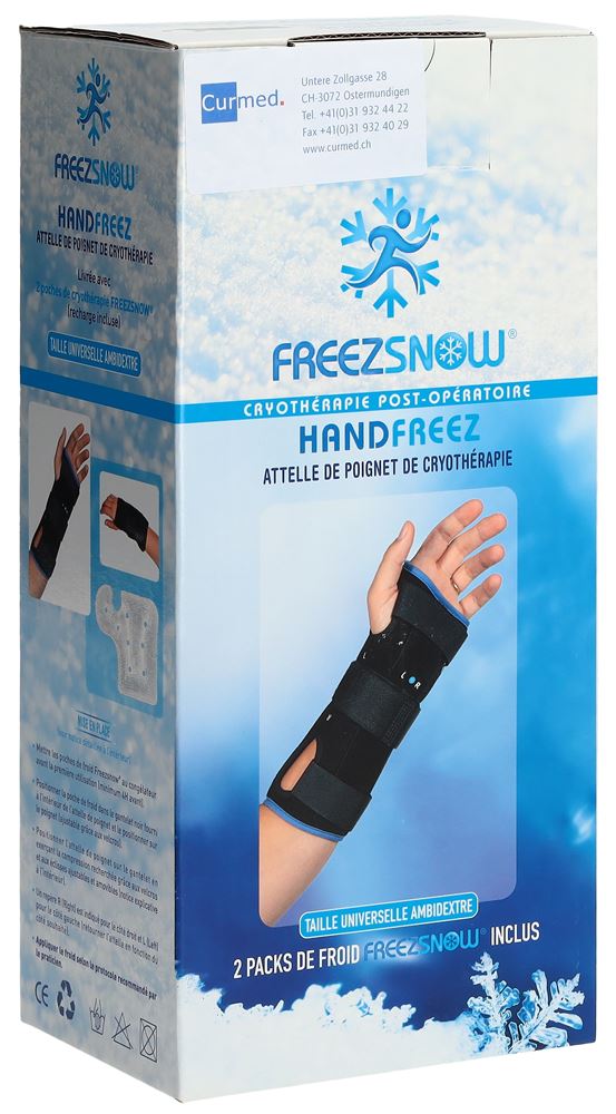 Image of Ambelio Handfreez Handgelenkbandage zur Kryotherapie mit Schiene und 2 Kältebeuteln