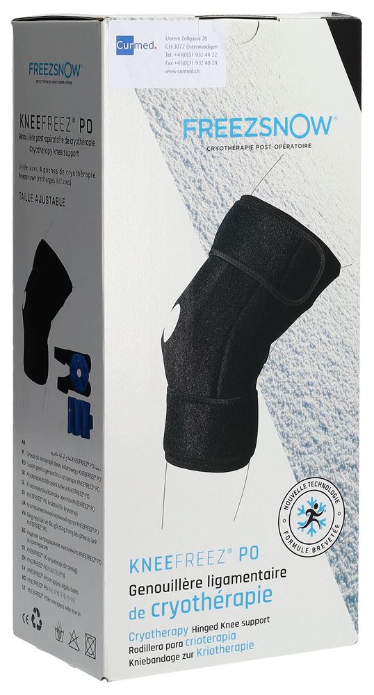 Image of Ambelio Kneefreez PO Kniebandage zur Kryotherapie mit 4 Kältebeuteln
