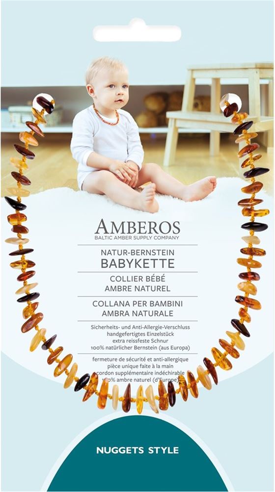 Amberos collier bébé ambre naturel nuggets honey