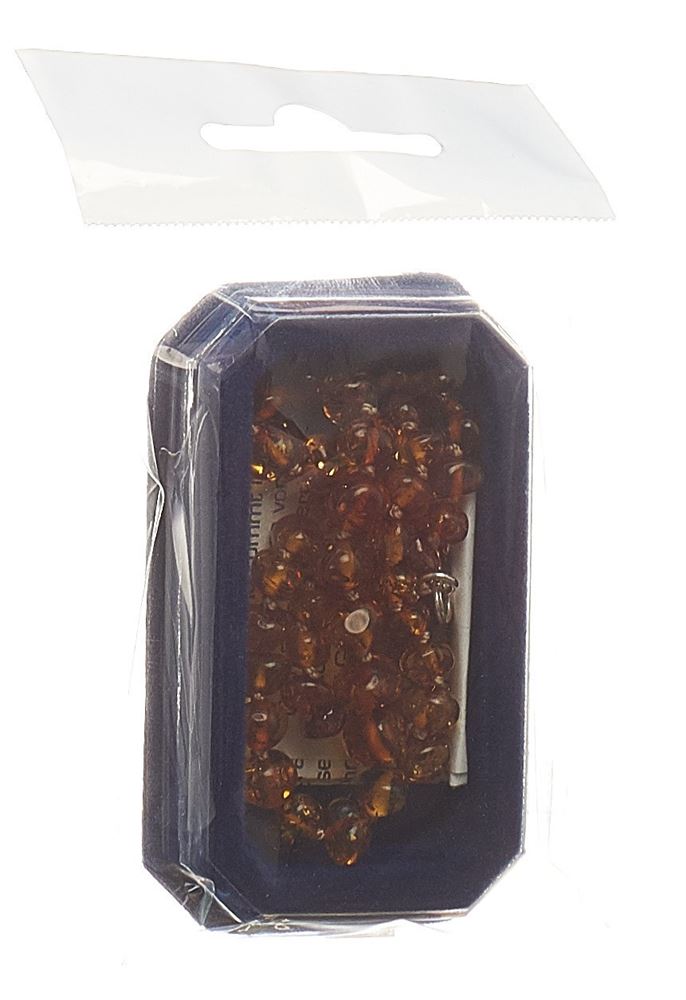 Image of Amberstyle Bernsteinkette cognac hell 36cm mit Karabinerverschluss