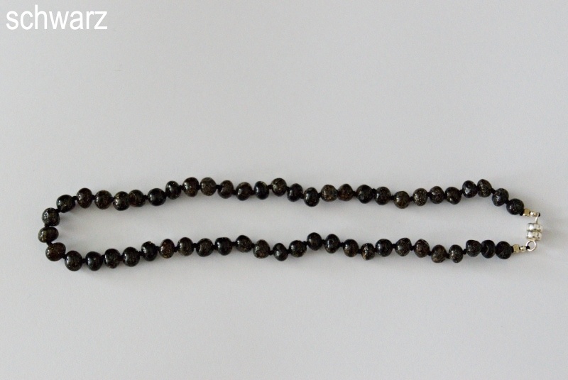 Image of Amberstyle Bernsteinkette schwarz 32cm mit Magnetverschluss