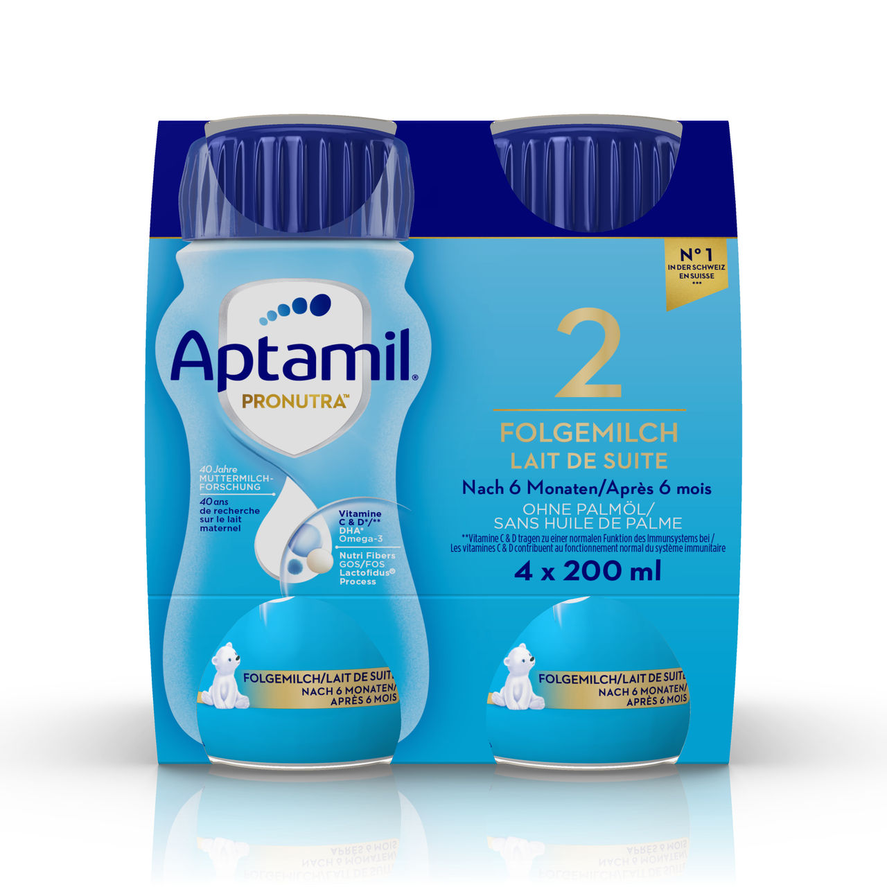 Aptamil 2 PB DE 4 x 200 ml | Babynahrung | Schoppenflasche & Milchpulver | Eltern & Kind