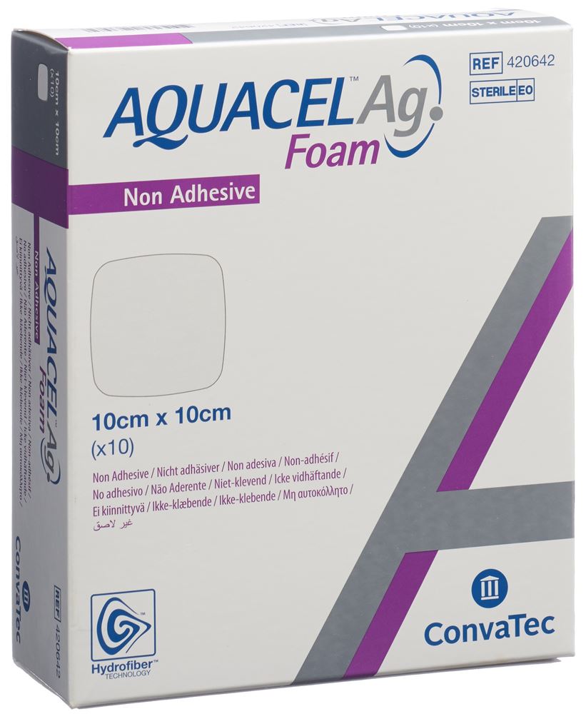 Image of Aquacel Ag Foam Schaumverband nicht-adhäsiv 10x10cm 10 Stk