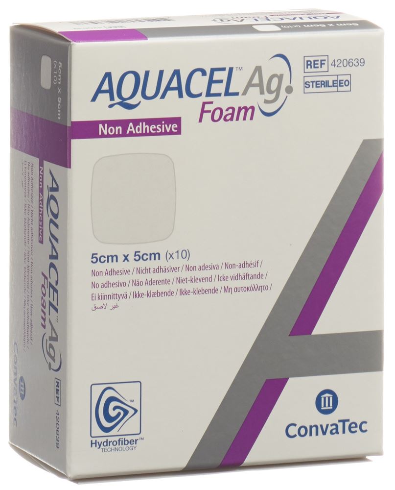 Image of Aquacel Ag Foam Schaumverband nicht-adhäsiv 5x5cm 10 Stk