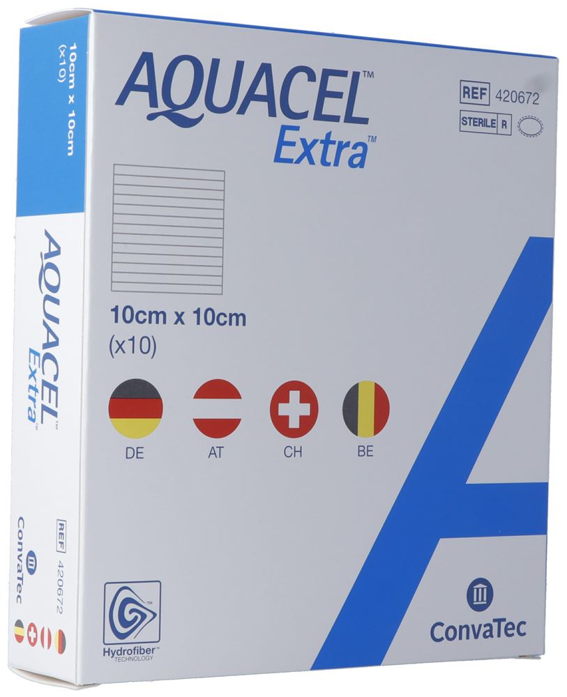 Image of Aquacel Extra Hydrofiber Verband 10x10cm 10 Stk