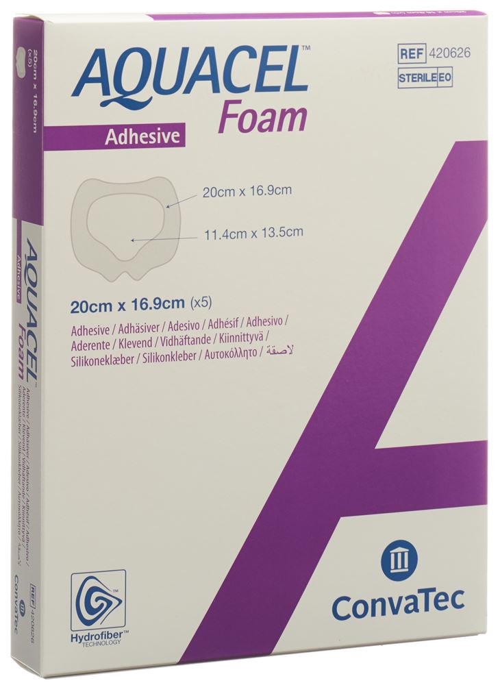 Image of Aquacel Foam Schaumverband adhäsiv 20x16.9cm Sakral 5 Stk
