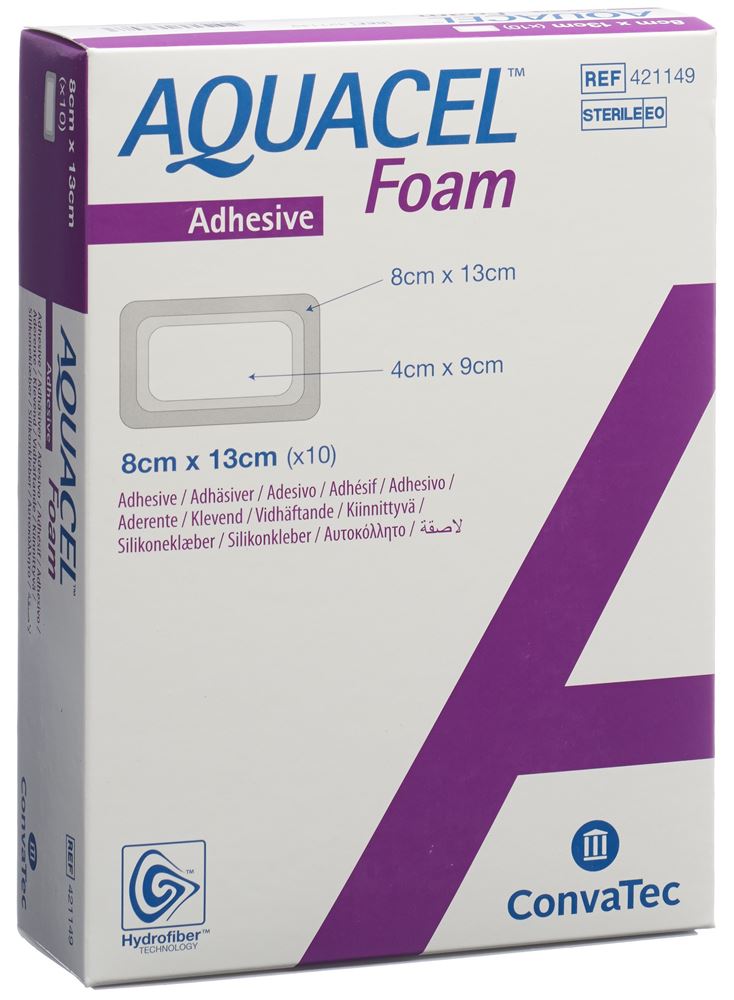 Image of Aquacel Foam Schaumverband adhäsiv 8x13cm 10 Stk