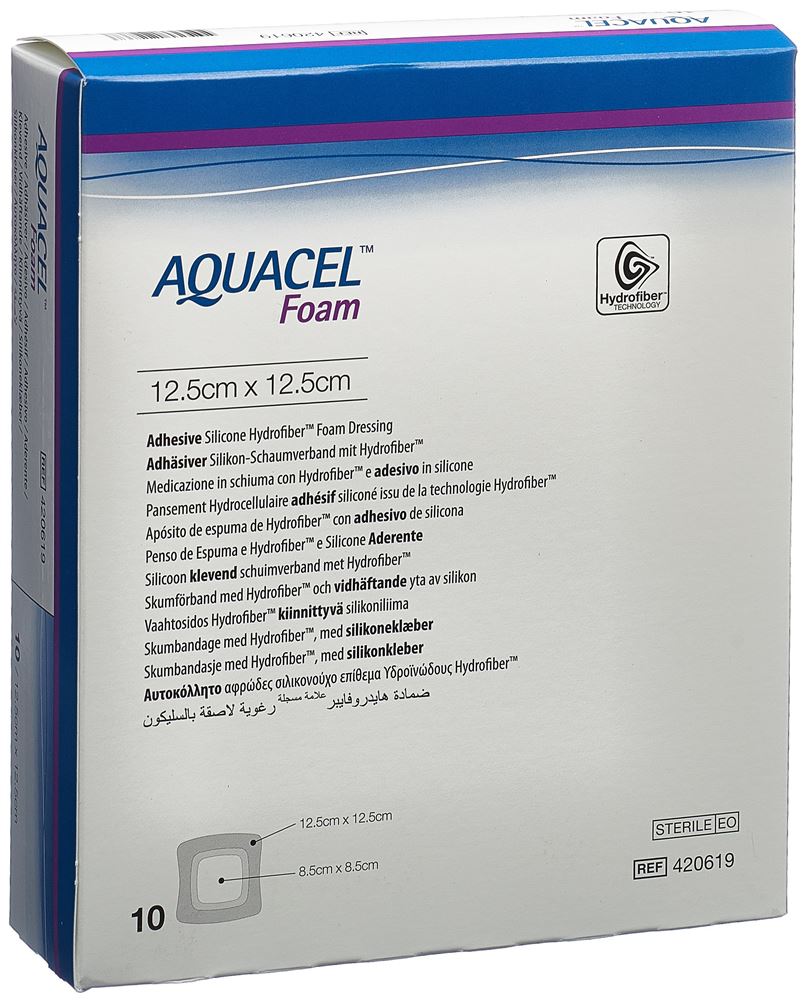 Image of Aquacel Foam Schaumverband adhäsiv 12.5x12.5cm 10 Stk