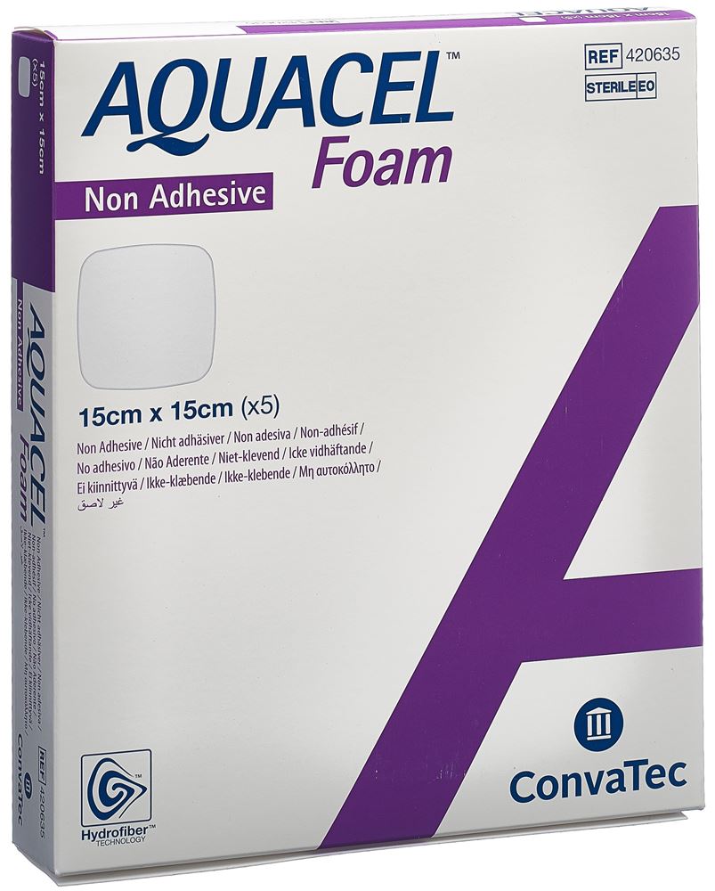 Image of Aquacel Foam Schaumverband nicht-adhäsiv 15x15cm 5 Stk