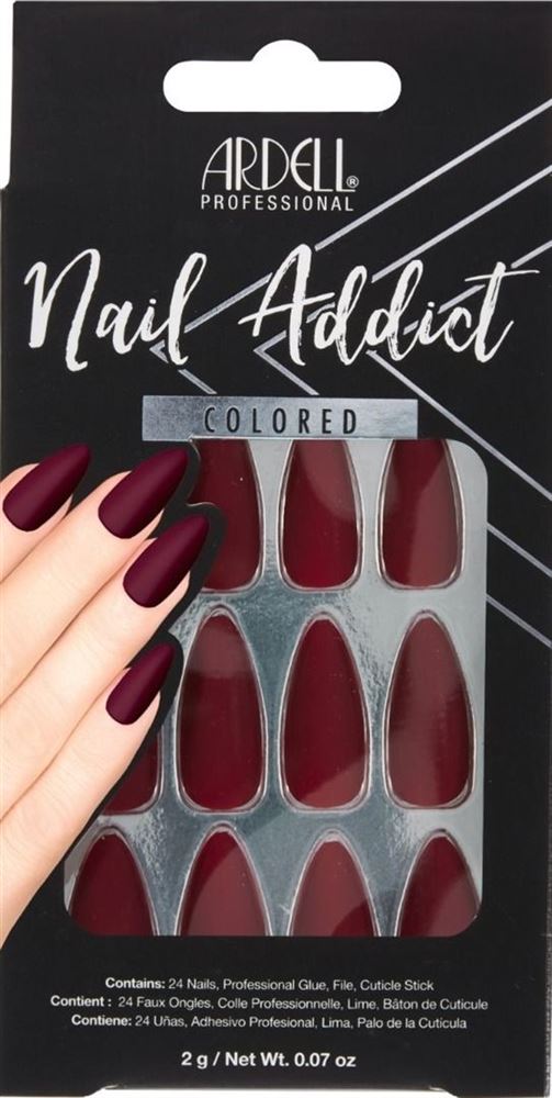 Image of Ardell Nail Addict Colored Bordeaux 28 Stk