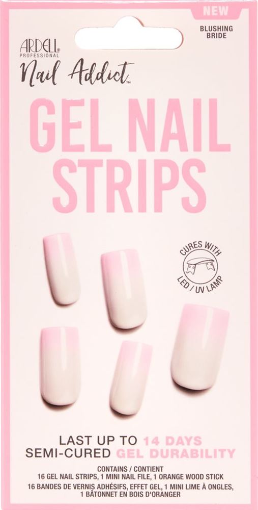 Image of Ardell Nail Addict Gel Nail Strips Blushing Bride 16 Stk
