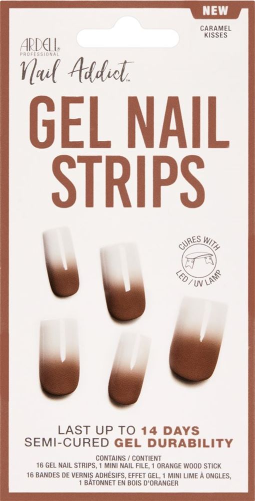 Image of Ardell Nail Addict Gel Nail Strips Caramel Kisses 16 Stk