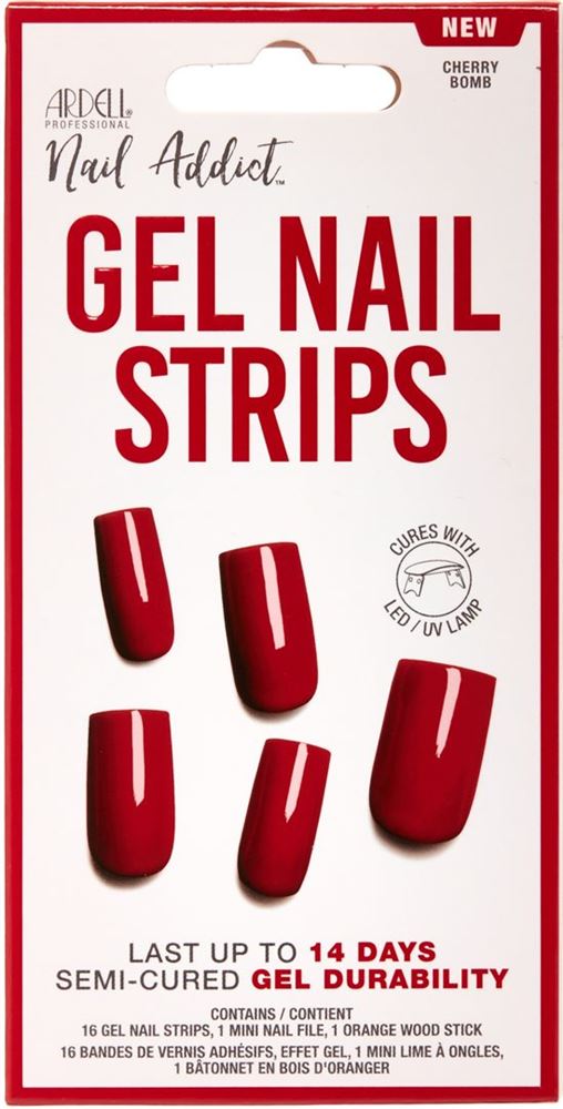 Image of Ardell Nail Addict Gel Nail Strips Cherry Bomb 16 Stk