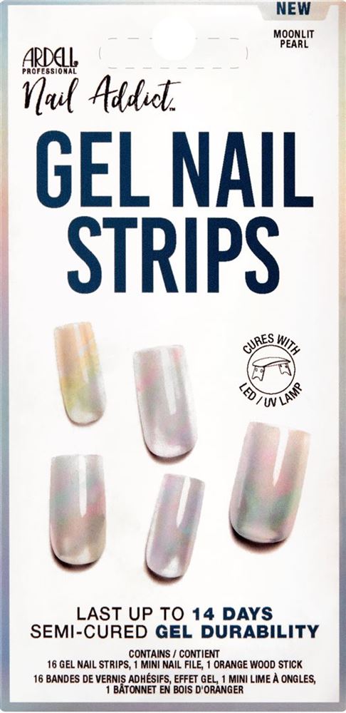 Image of Ardell Nail Addict Gel Nail Strips Moonlit Pearl 16 Stk