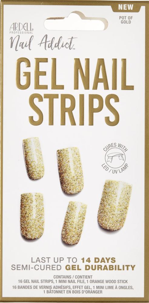 Image of Ardell Nail Addict Gel Nail Strips Pot of Gold 16 Stk