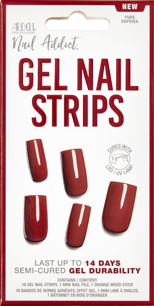 Image of Ardell Nail Addict Gel Nail Strips Pure Paprika 16 Stk