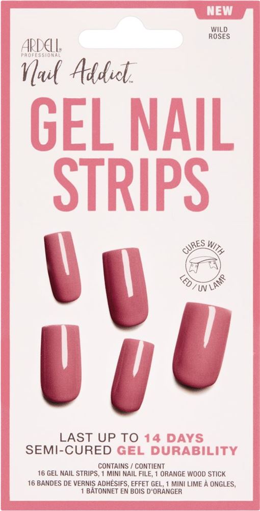 Image of Ardell Nail Addict Gel Nail Strips Wild Roses 16 Stk