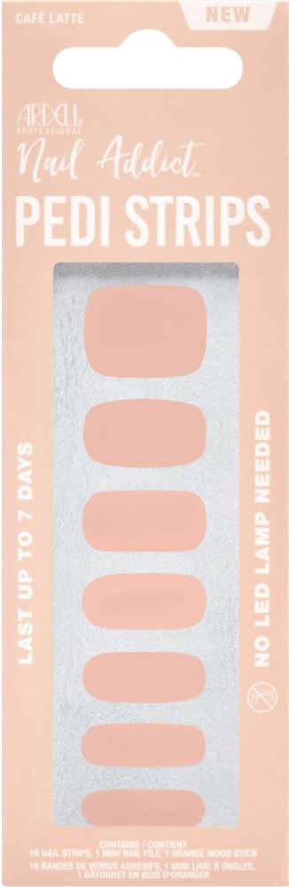 Image of Ardell Nail Addict Nail Strips Pedicure Cafe Latte 16 Stk