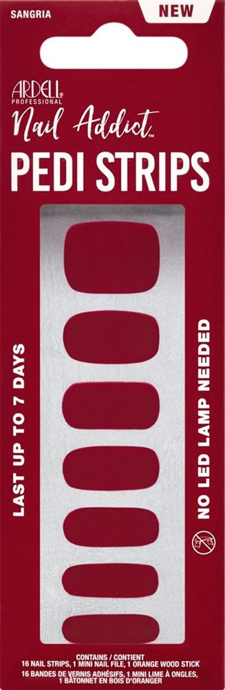 Image of Ardell Nail Addict Nail Strips Pedicure Sangria 16 Stk