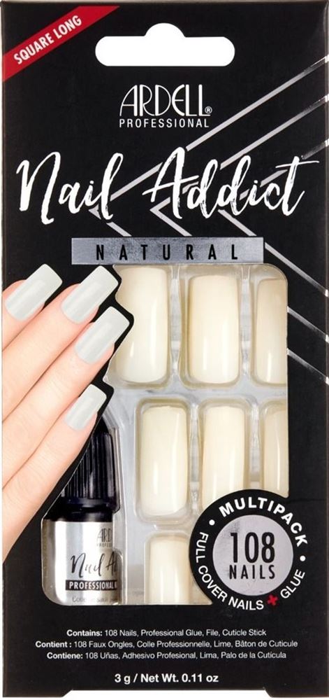 Image of Ardell Nail Addict Natural Multipack Squared Long 108 Stk