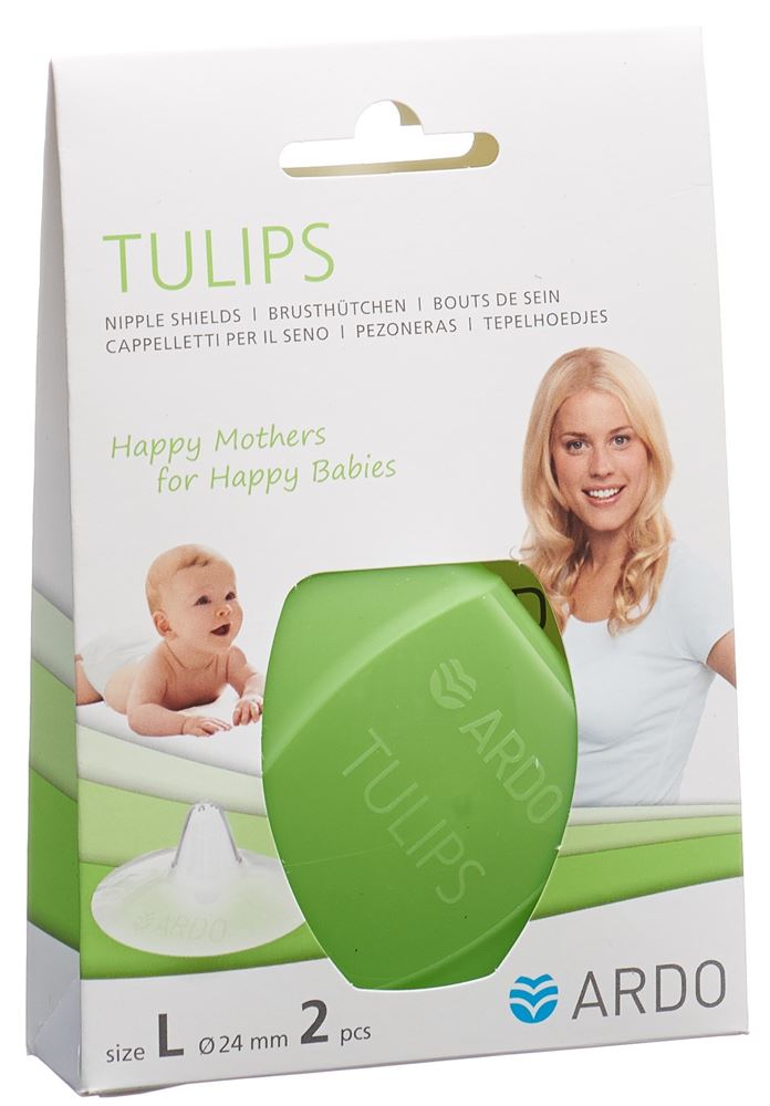 Ardo Tulips Bouts de sein L silicone avec un coffret de rangement 2 pce