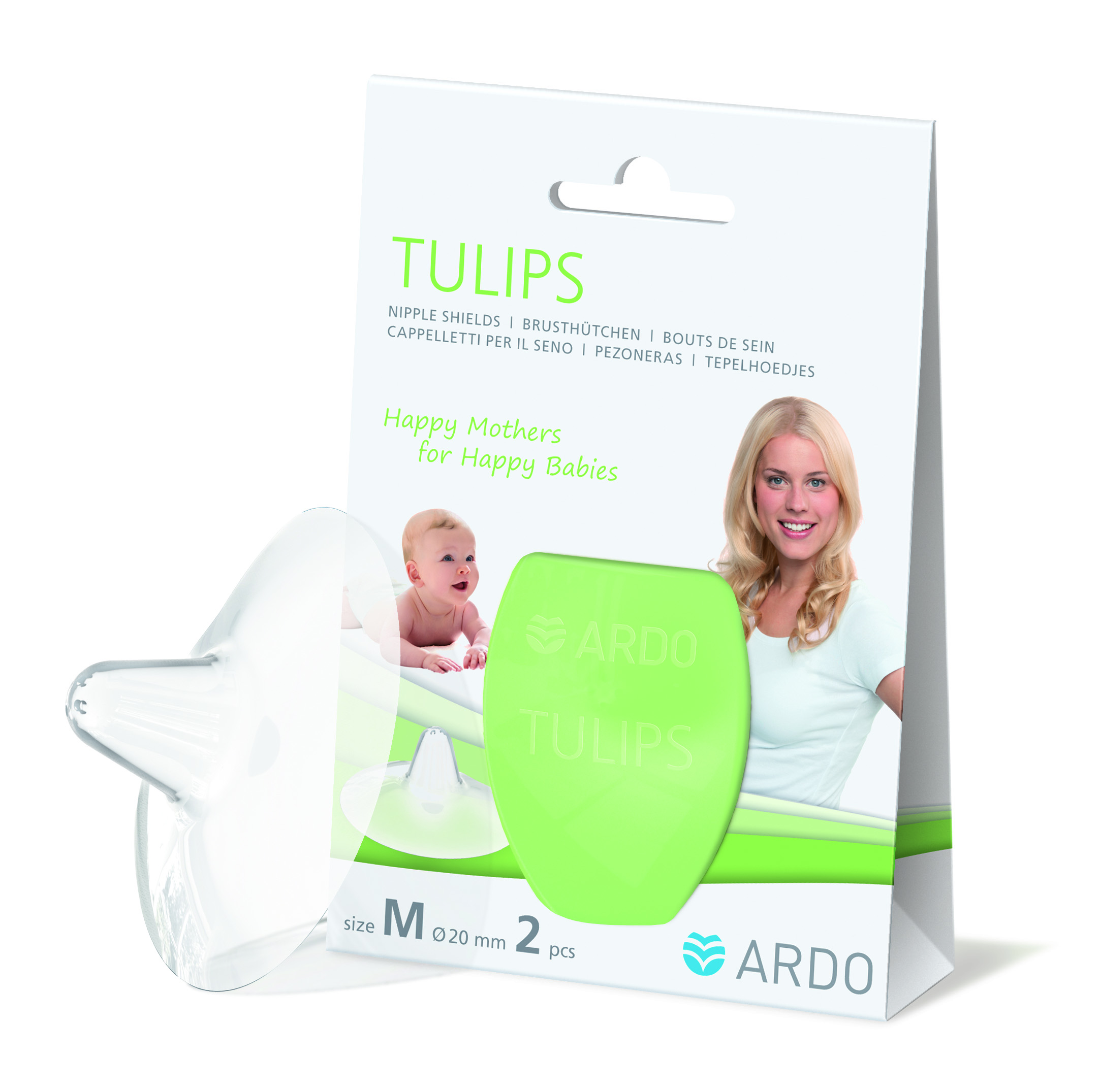 Ardo Tulips Bouts de sein M silicone avec un coffret de rangement 2 pce
