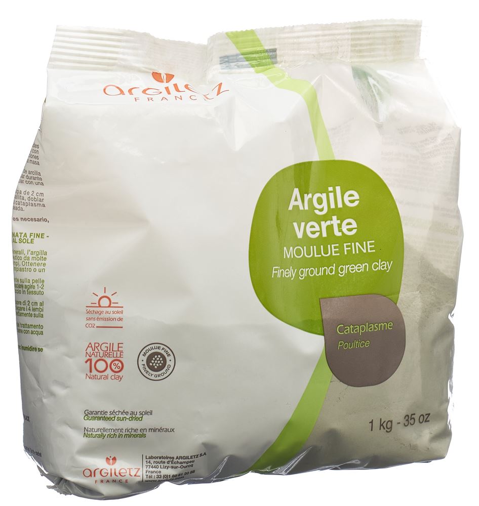 Argiletz argile verte pdr moulue fine sach 1 kg
