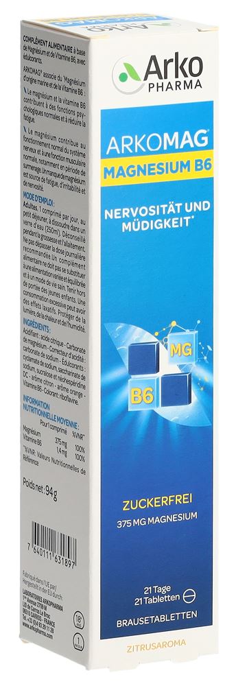 Image of Arkomag Magnesium + B6 Brausetabl Ds 21 Stk