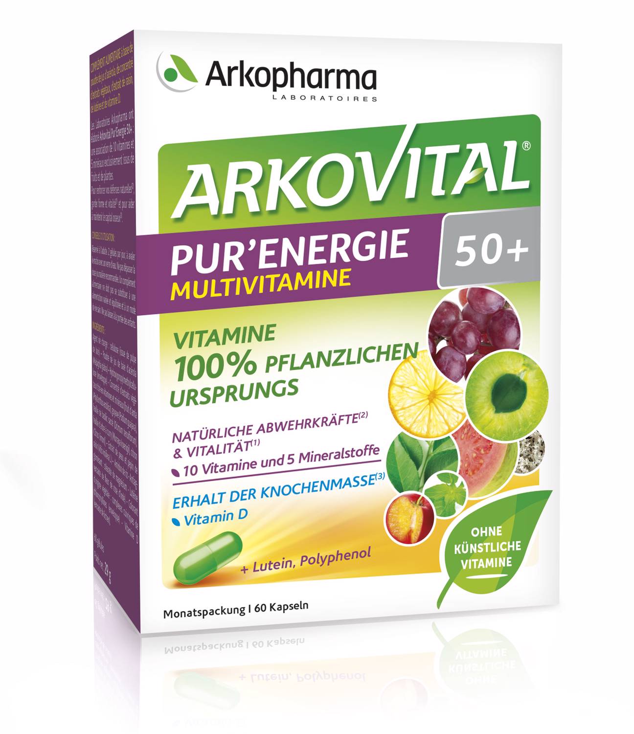 Arkovital Pur'Energie 50+ Natürliche Multivitamine und Mineralien Kaps Ds 60 Stk