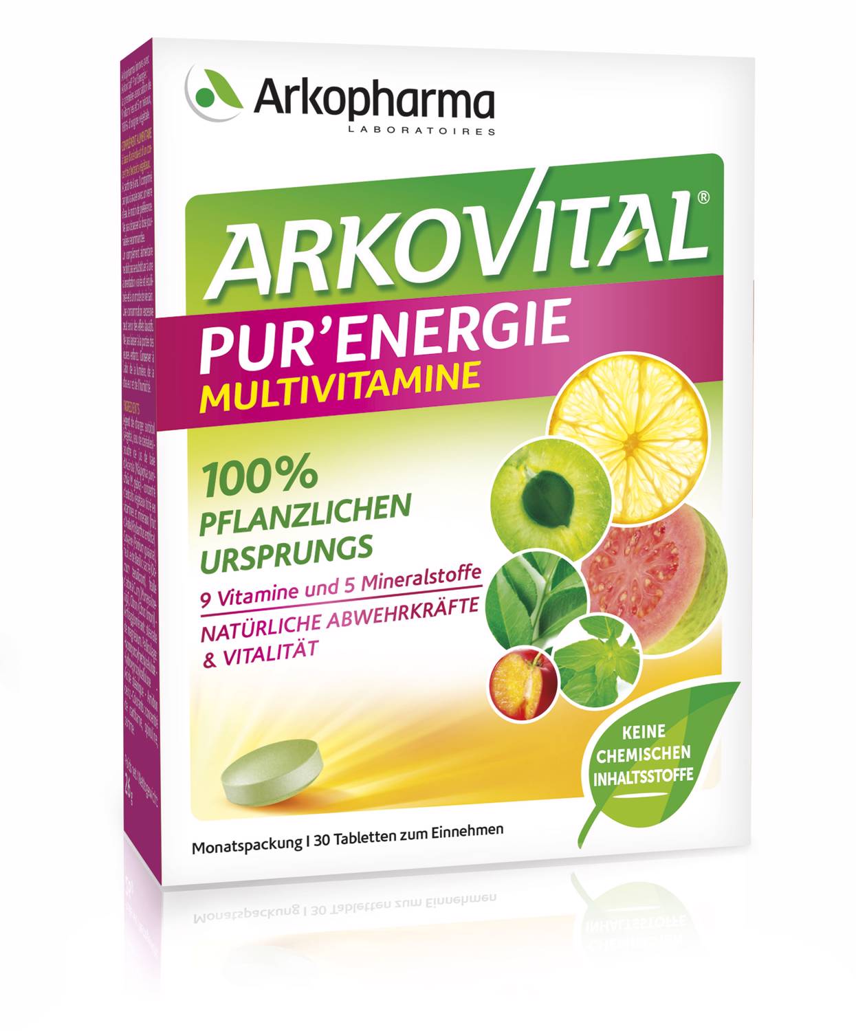 Arkovital Pur'Energie multivitamines et -minéraux naturels cpr 30 pce