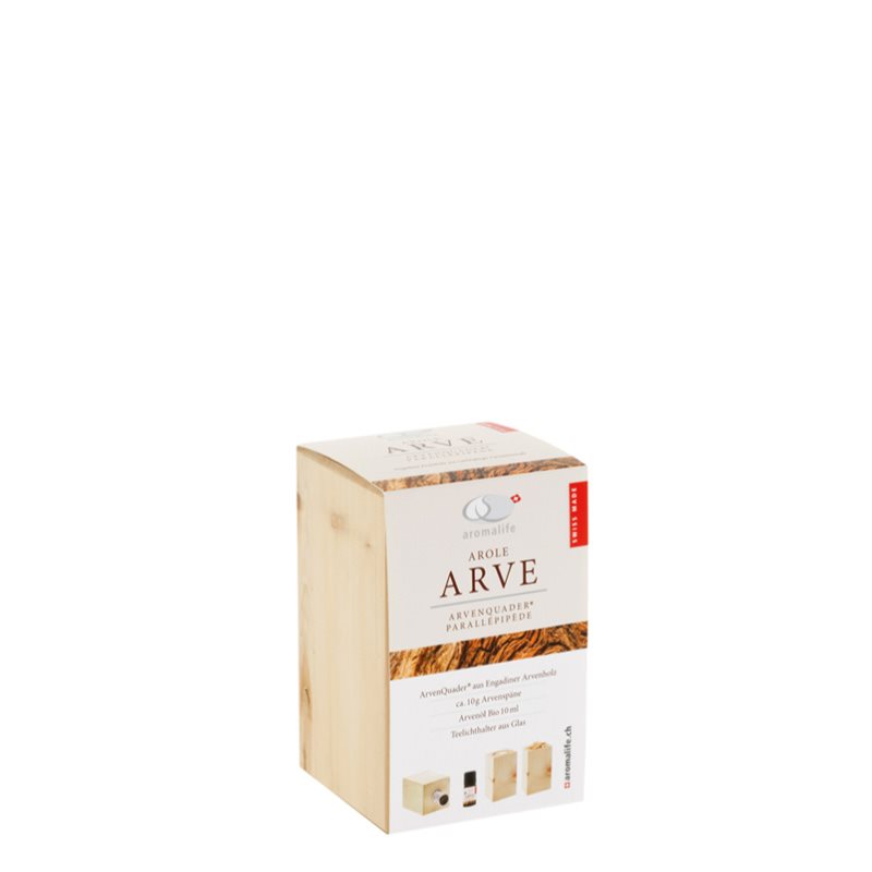 Image of Aromalife Arve ArvenQuader mit ätherischem Bio Öl Arve 10 ml