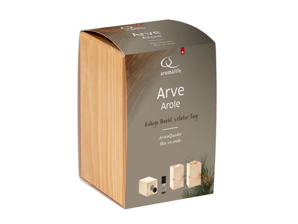 Aromalife Arve Duft Quader mit ätherischem Öl Arve BIO 10ml