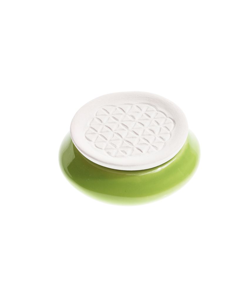 Aromalife set pierre odorante fleur de la vie & soucoupe vert